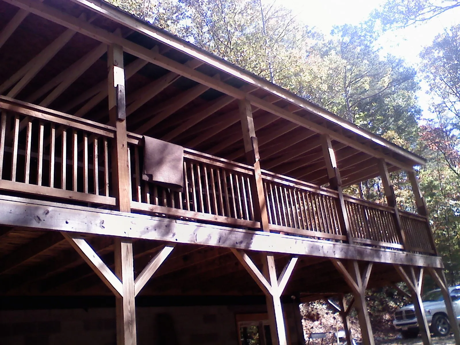 Timber framing under a new elevated porch and deck — Roof Leak Repair in Showell by Roofing Brothers